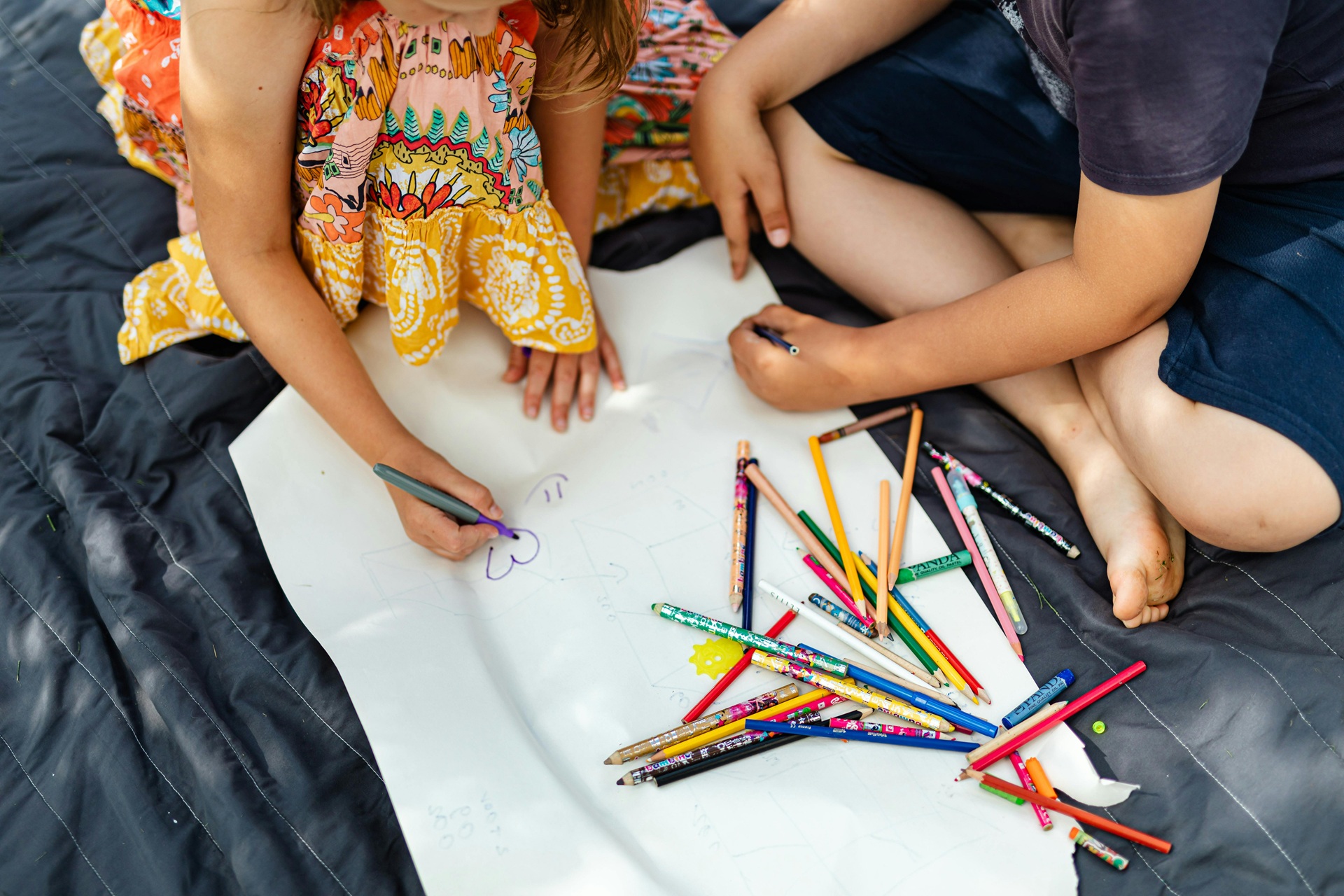 Coloriage sur l'herbe
