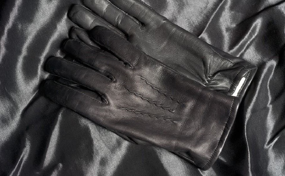 gants homme en cuir noir
