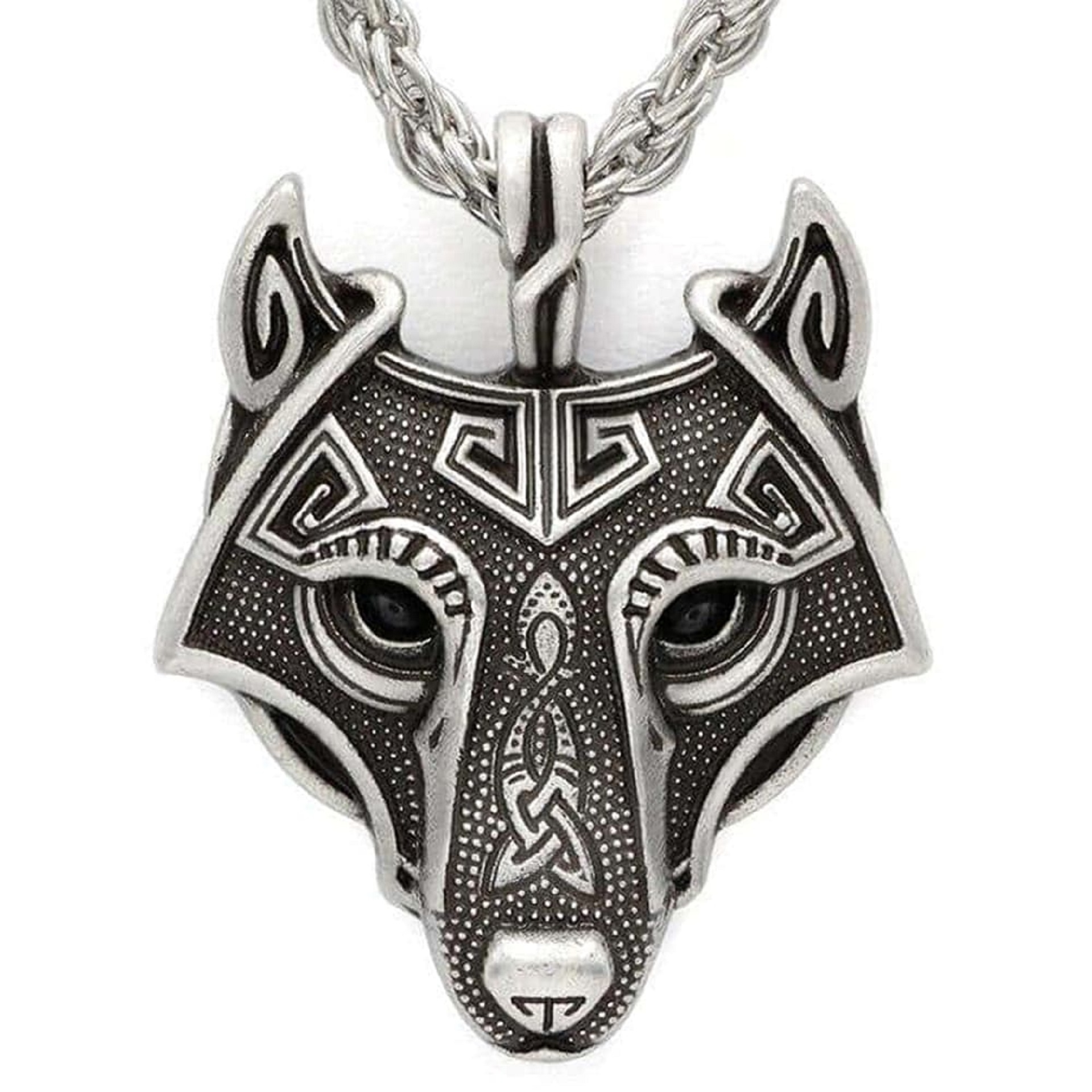 Médaillon fenrir : le loup viking dévoreur d'Odin-collier dent de loup signification
